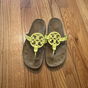Yellow Cutout Thong Sandals